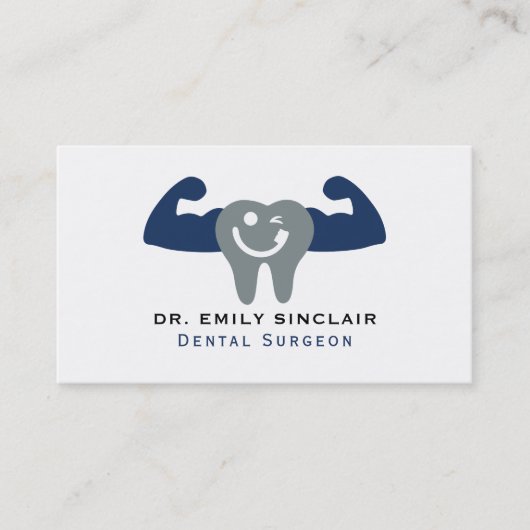 Muscle Toothロゴ、歯科、歯医者 名刺 (正面)