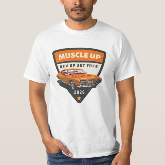 Muscle up car logo t-shirt tシャツ (正面)