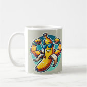 Muscular Banana Mug - Power Up Your Morning! コーヒーマグカップ (左)