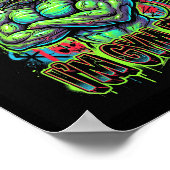 Muscular Gym Rat Bodybuilder Graffiti Workout Fitn ポスター (角)