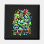 Muscular Gym Rat Bodybuilder Graffiti Workout Fitn マグネット (正面)