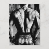 Muscular Male Back in In Tight Jeans Cool Art ポストカード (正面)