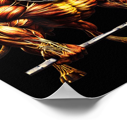 Muscular Pitbull Powerlifting Beast Gym Animal Str ポスター (角)