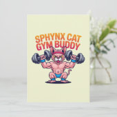 Muscular Sphynx Cat Gym Buddy Cartoon シーズンカード (スタンド正面)