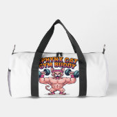 Muscular Sphynx Cat Gym Buddy Cartoon ダッフルバッグ (裏面)