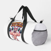 Muscular Sphynx Cat Gym Buddy Cartoon ダッフルバッグ (右コーナー)