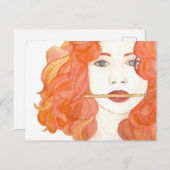 Muse赤毛ガールポストカードアーティスト ポストカード (正面/裏面)