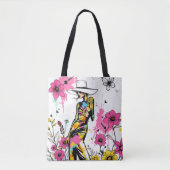 Muse in Bloom:両面GraffitiアートRiso トートバッグ (正面)
