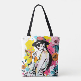 Muse in Bloom:両面GraffitiアートRiso トートバッグ
