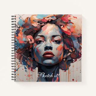 Muse in Lines: 芸術的 Female Sketchbook ノートブック