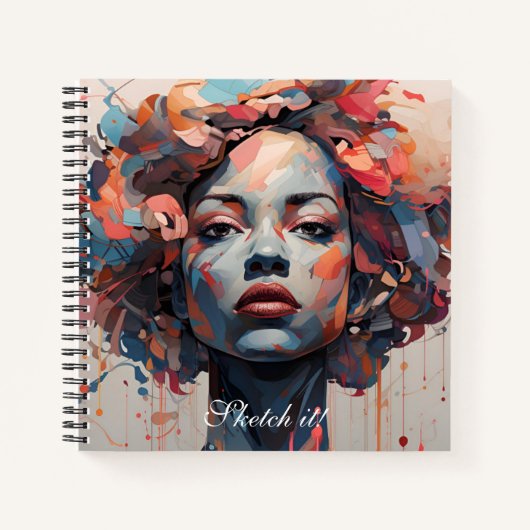 Muse in Lines: 芸術的 Female Sketchbook ノートブック (正面)