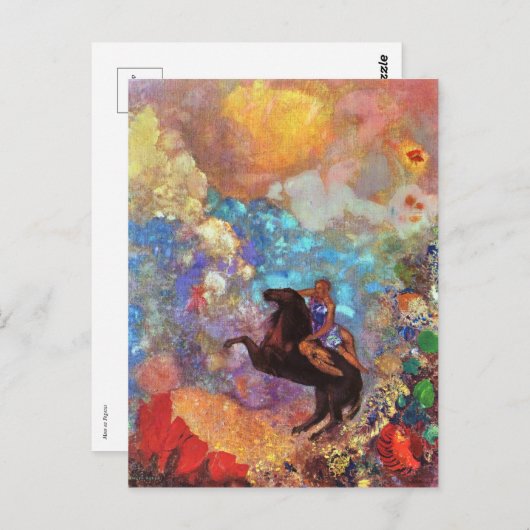 Muse on Pegasusギリシャ神話ヴィンテージ絵画ズ ポストカード (正面/裏面)