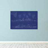 Museum Ship The Sullivans Blueprint with Brothers キャンバスプリント (インサイチュ (ウッドフロア))