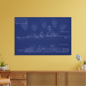 Museum Ship The Sullivans Blueprint with Brothers キャンバスプリント (インサイチュ (リビング))