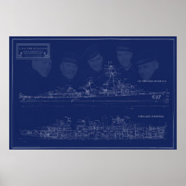 Museum Ship The Sullivans Blueprint with Brothers ポスター