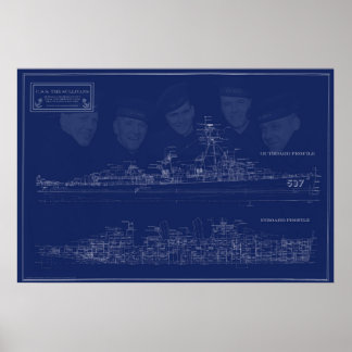 Museum Ship The Sullivans Blueprint with Brothers ポスター