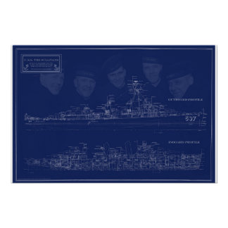 Museum Ship The Sullivans Blueprint with Brothers ポスター