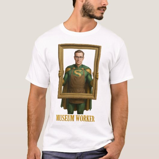 Museum Worker Superhero T-shirt Tシャツ (正面)