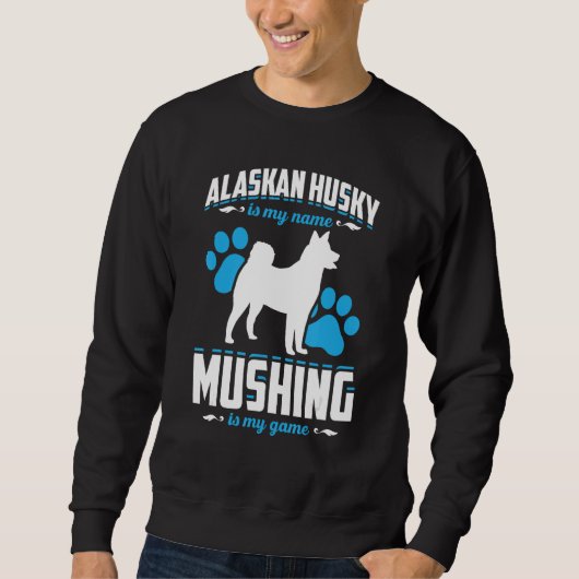 Mushing Race For Dog Sledding Dog Sled Rider Mushe スウェットシャツ (正面)