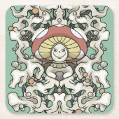 Mushroom スクエアペーパーコースター (正面)