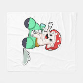 Mushroom as Biker with Scooter.PNG フリースブランケット (正面(横))