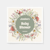 Mushroom Baby Shower  スタンダードカクテルナプキン (正面)