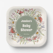 Mushroom Baby Shower  ペーパープレート (正面)