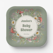 Mushroom Baby Shower  ペーパープレート (正面)