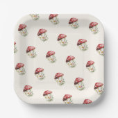 Mushroom Baby Shower ペーパープレート (正面)