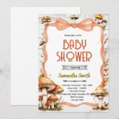 Mushroom Baby Shower Invitation 招待状 (正面/裏面)
