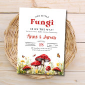 Mushroom Baby Shower Invite, Woodland Little Fungi 招待状