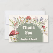 Mushroom Baby Shower Thank You Card サンキューカード (正面)
