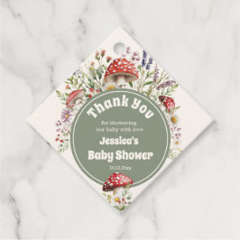 Mushroom Baby Shower Thank You Favor フェイバータグ