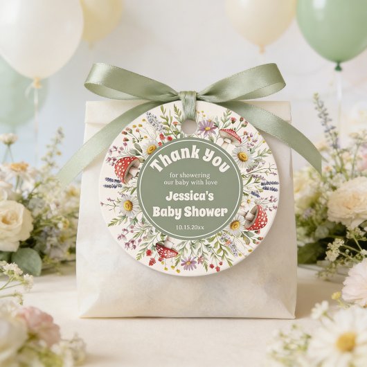 Mushroom Baby Shower Thank You Favor フェイバータグ