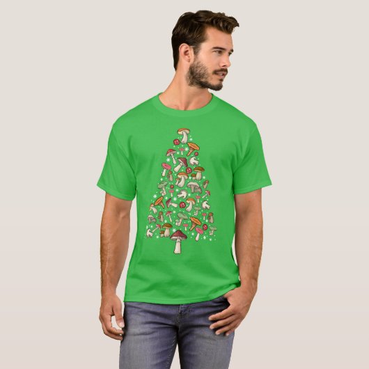 Mushroom Christmas Sweater Oversized Tシャツ (正面フル)