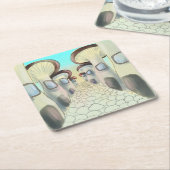 Mushroom city coasters スクエアペーパーコースター (アングル)