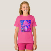 Mushroom City-Colorful Red + Yellow Mushrooms on   Tシャツ (正面フル)