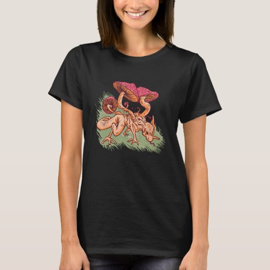 Mushroom Dragon Mycology Foraging Mushroom Hunting Tシャツ (正面)