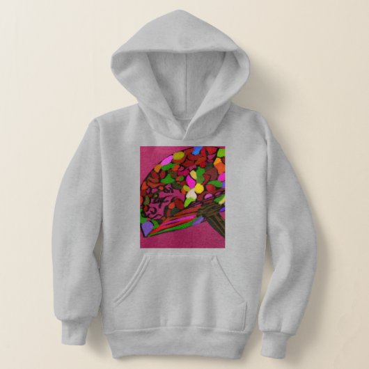Mushroom Face Character Art Hoodie (レイダウン)