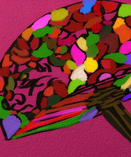 Mushroom Face Character Art Hoodie (襟)