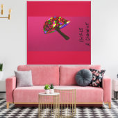 Mushroom Face Character Art Stretched Canvas Print キャンバスプリント (インサイチュ (リビング))