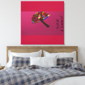 Mushroom Face Character Art Stretched Canvas Print キャンバスプリント (インサイチュ (寝室))