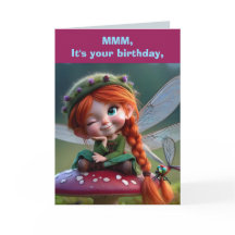 MUSHROOM FAIRY BIRTHDAY CARD
