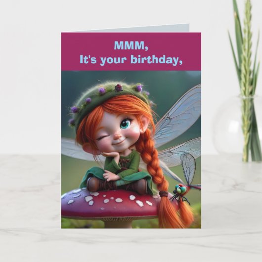MUSHROOM FAIRY BIRTHDAY CARD サンキューカード (正面)