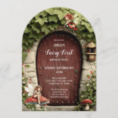 Mushroom Fairy First Birthday Party 招待状 (正面)