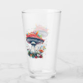 Mushroom Flowers Woodland Colorful Splash  タンブラーグラス (裏面)