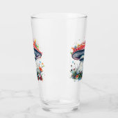 Mushroom Flowers Woodland Colorful Splash  タンブラーグラス (左)