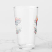 Mushroom Flowers Woodland Colorful Splash  タンブラーグラス (右)