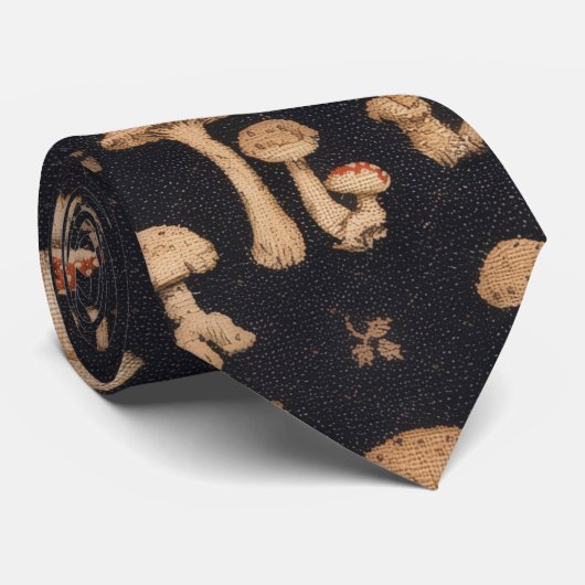 Mushroom & Foliage ネクタイ (ロール)