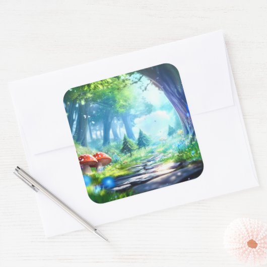 Mushroom Forest  スクエアシール (封筒)